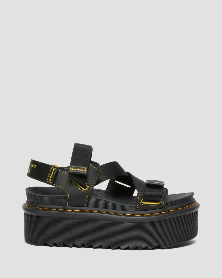 Unisex Kimber Logo Strap Platform Sandals Black