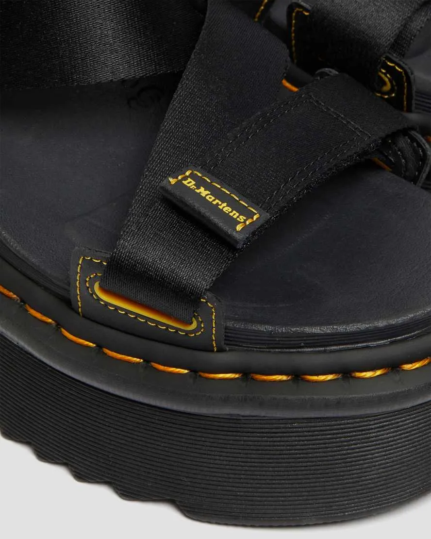Unisex Kimber Logo Strap Platform Sandals Black