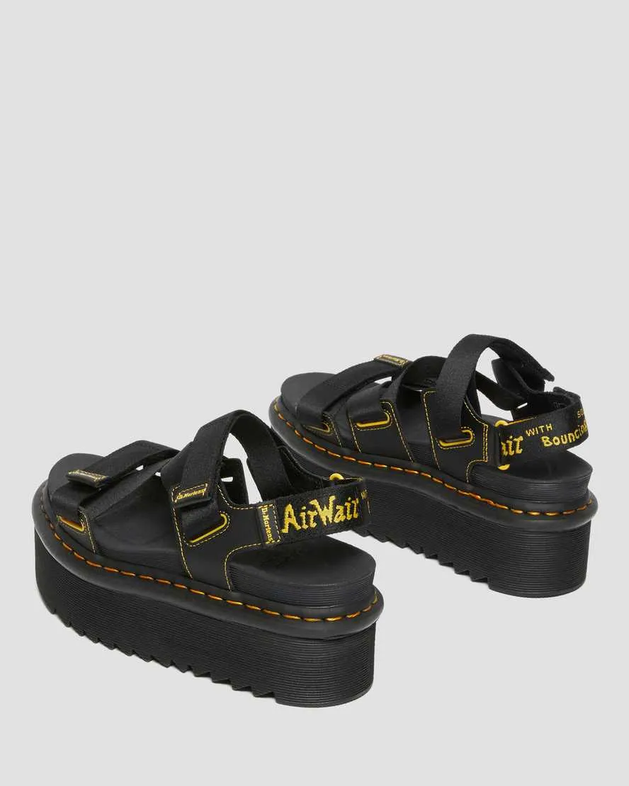 Unisex Kimber Logo Strap Platform Sandals Black