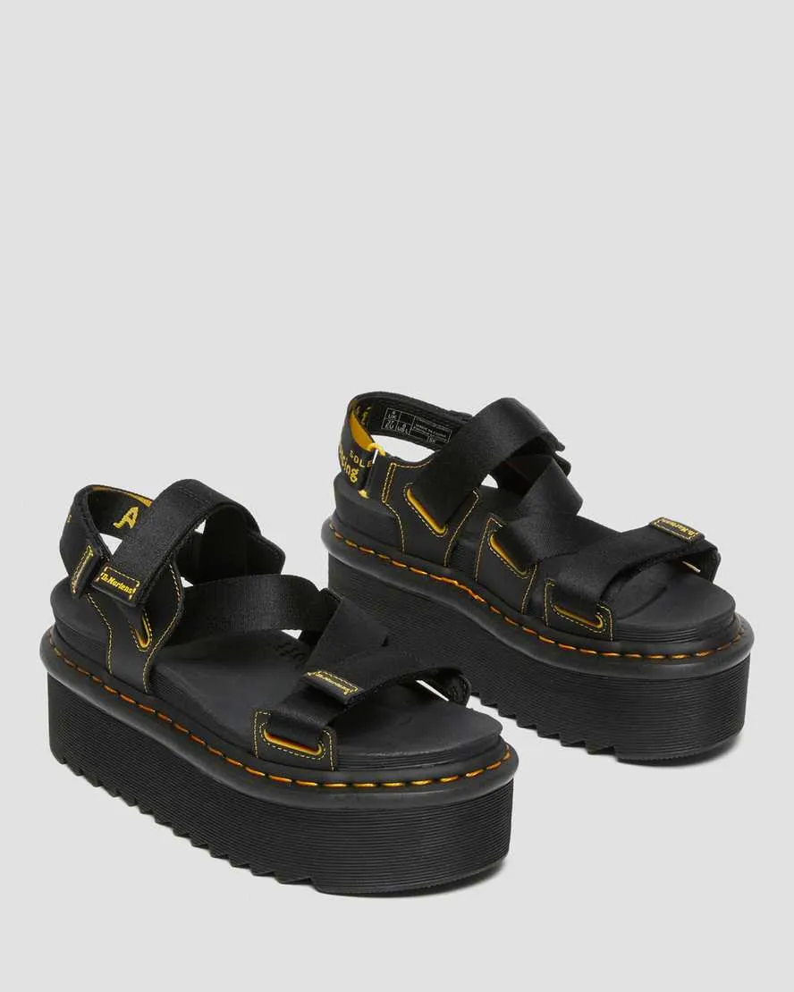 Unisex Kimber Logo Strap Platform Sandals Black