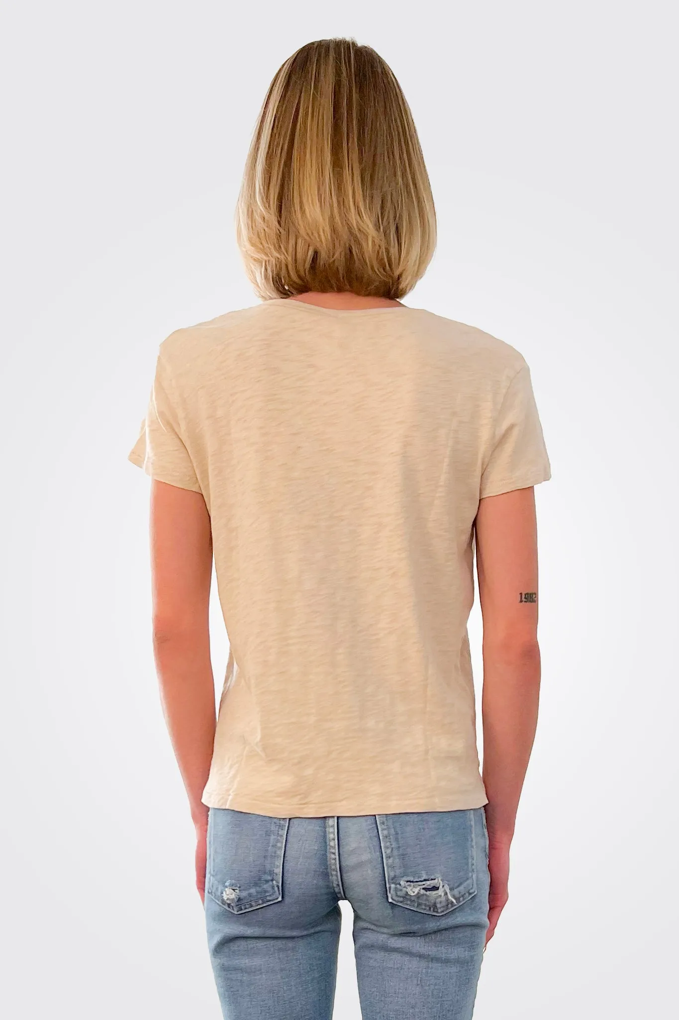 V Neck Tee - Sand Dune
