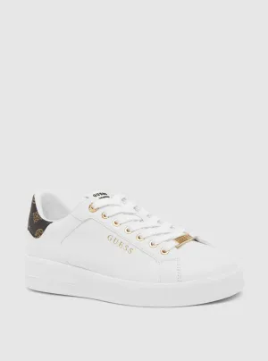 White Brown Roki Low-Top Sneakers