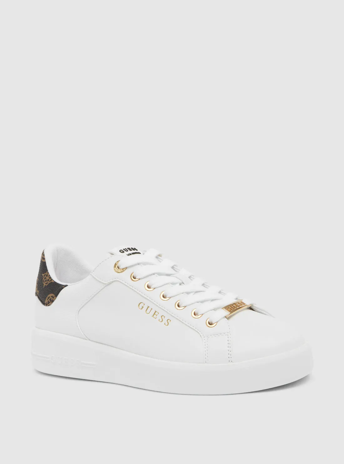 White Brown Roki Low-Top Sneakers