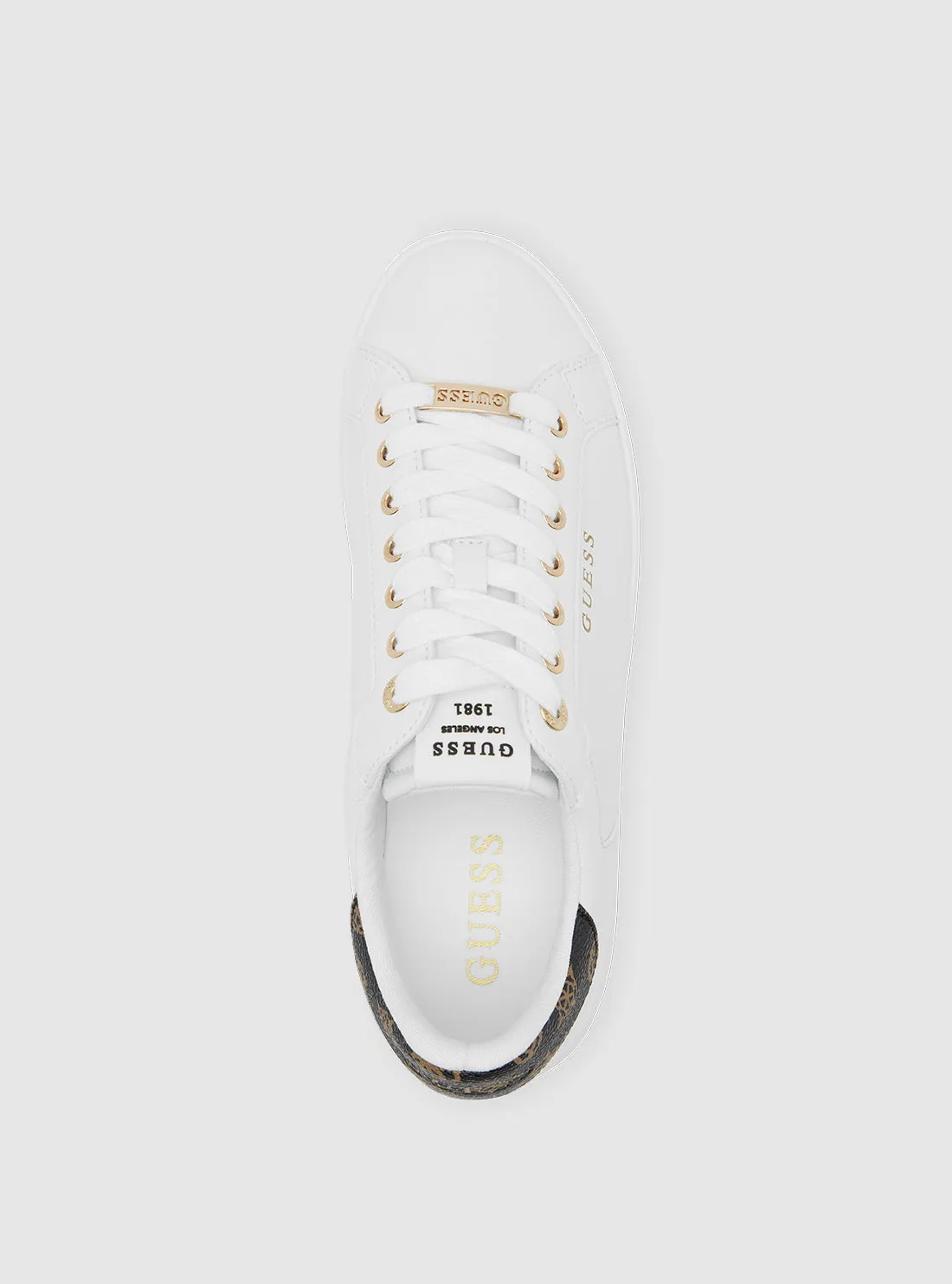 White Brown Roki Low-Top Sneakers