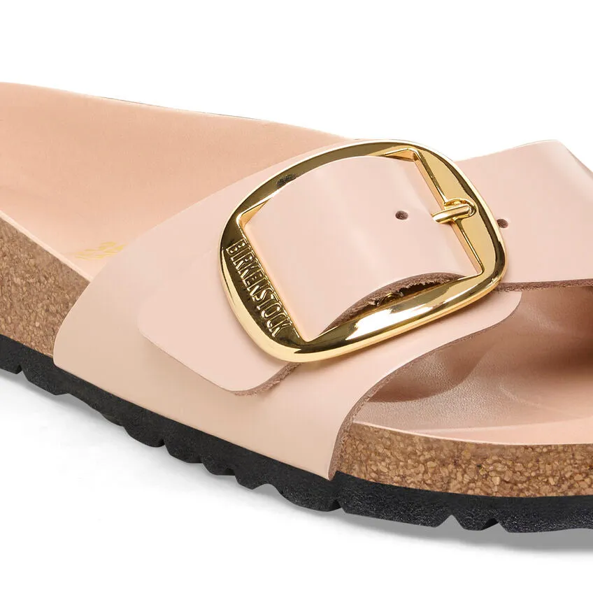 Women's Madrid Big Buckle Natural Leather Patent High Shine New Beige Medium/Narrow