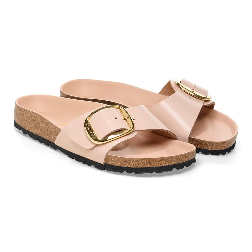 Women's Madrid Big Buckle Natural Leather Patent High Shine New Beige Medium/Narrow