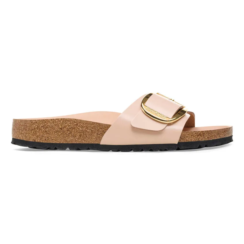 Women's Madrid Big Buckle Natural Leather Patent High Shine New Beige Medium/Narrow
