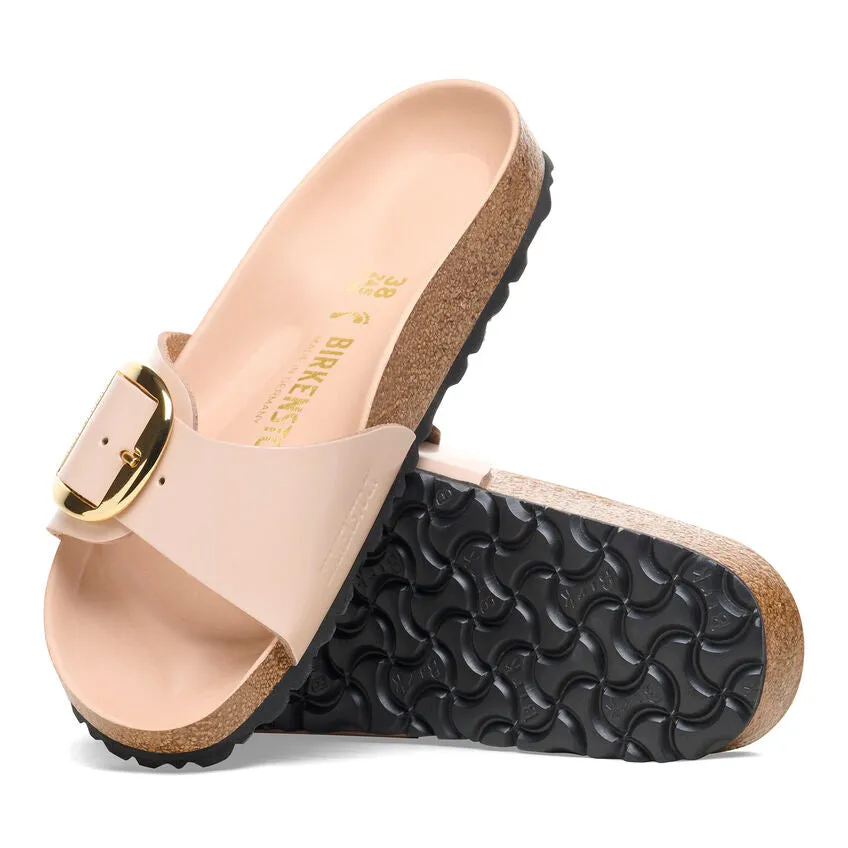 Women's Madrid Big Buckle Natural Leather Patent High Shine New Beige Medium/Narrow