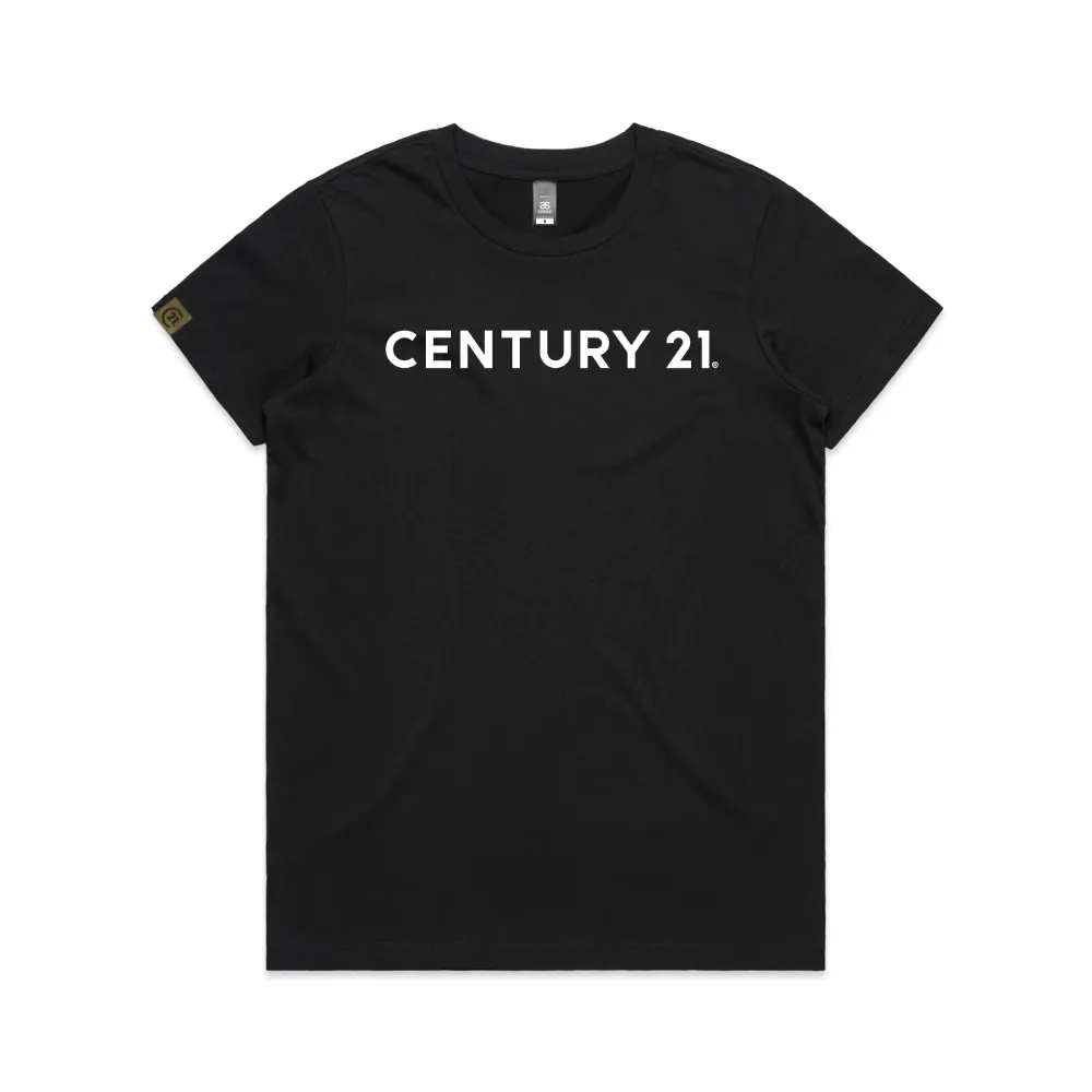 Wordmark Crew Tee, Black Ladies